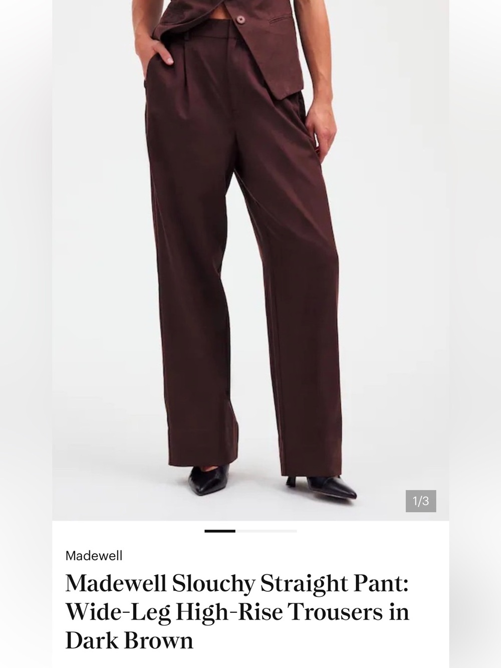 Madewell Pants in Deep Brown